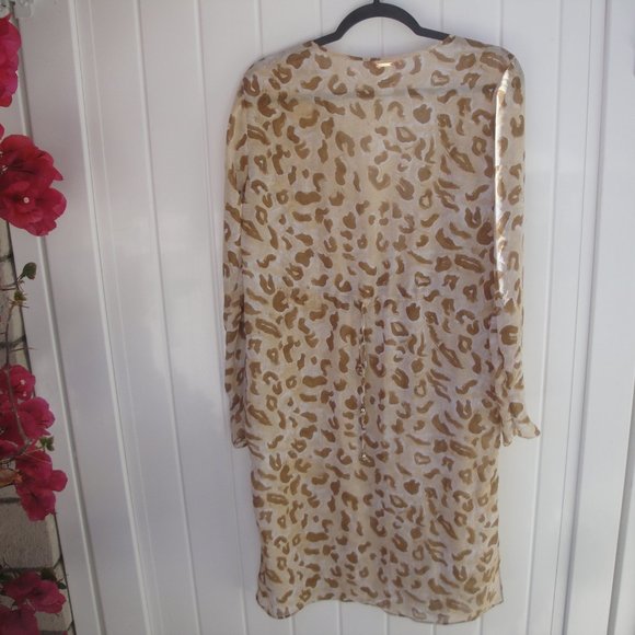Cia Maritima Beach CoverUp Med Made in Brazil Gold Animal Print - Picture 3 of 3